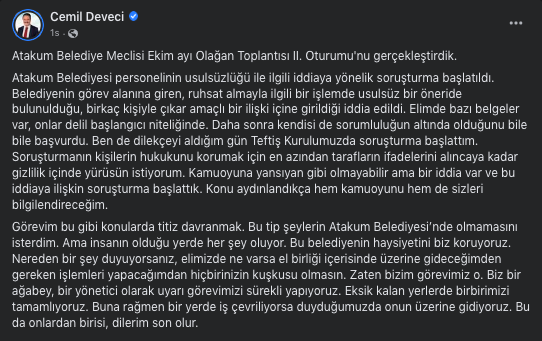 Atakum Belediyesi’nde bir yolsuzluk daha!