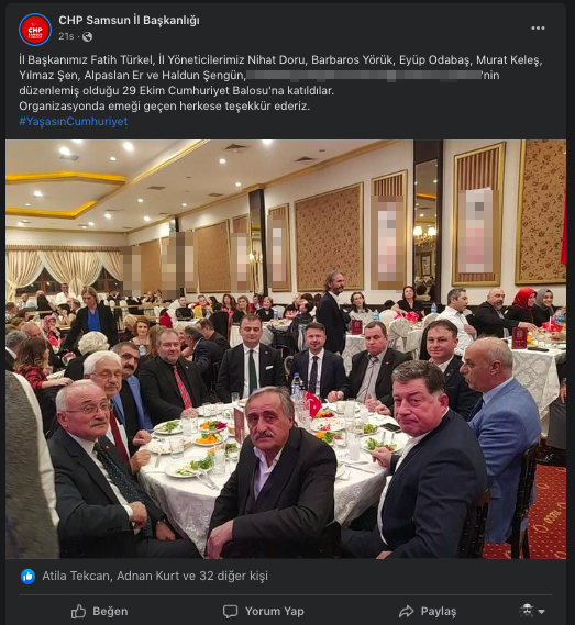 CHP’den Samsun’da skandal ‘Rakılı’ 29 Ekim paylaşımı!