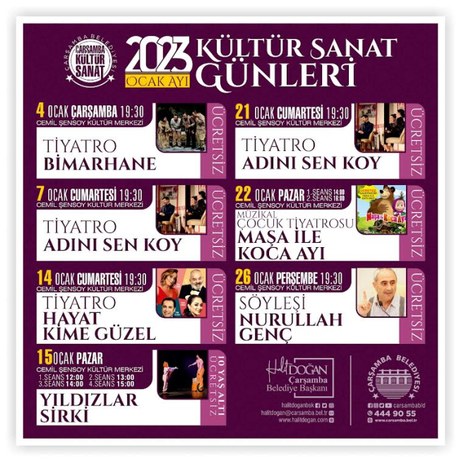 Çarşambalılar etkinliğe doyacak: 2023 yılı için dolu dolu program