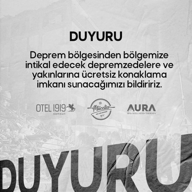 Türkiye seferber oldu: Otel 1919 kapılarını depremzedelere açtı