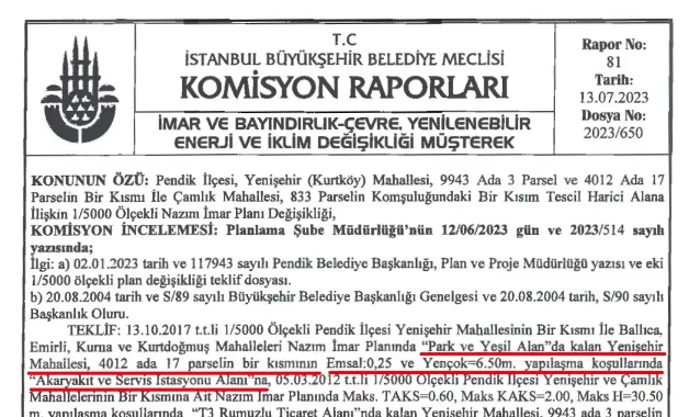 Park alanı değil, rant alanı!