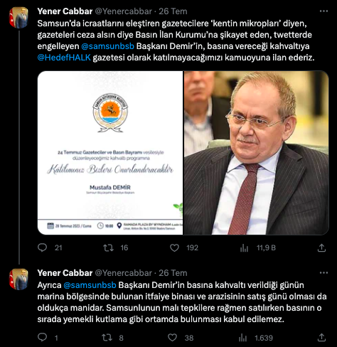 Gazetecilere mikrop demişti: AKP’li başkan 4 buçuk yıl sonra ihale günü kahvaltı verdi