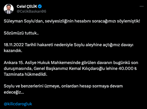 Kılıçdaroğlu davayı kazandı: Süleyman Soylu tazminat ödeyecek