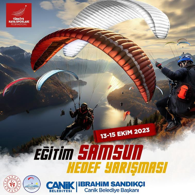 Canik’te yamaç paraşütü hedef yarışması