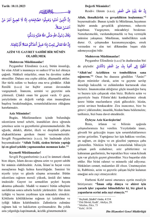 Atatürk’ün adı 10 Kasım’da bile anılmadı… Cuma hutbesindeki o detay….