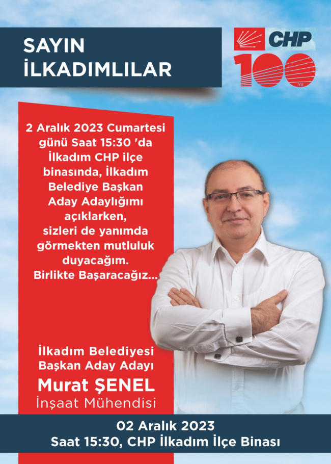 CHP’li Murat Şenel aday adaylığı açıklaması yapacak