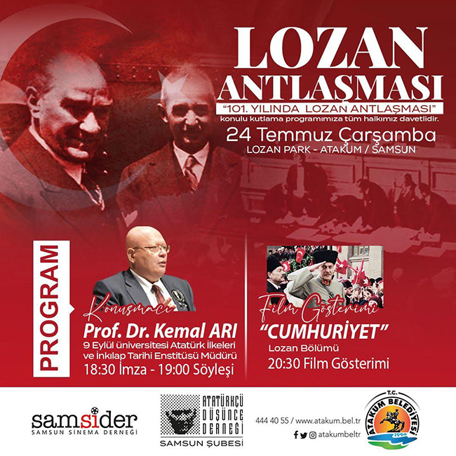 Atakum’da Lozan’ın 101. yıl dönümüne özel program