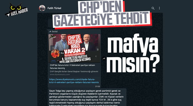 CHP'nin il başkanından gazeteciye tehdit: Partideki taciz ve olumsuzlukları gündeme getirdi
