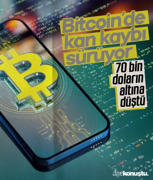 Bitcoin’de kan kaybı süriyor: 70 bin doların altına geriledi