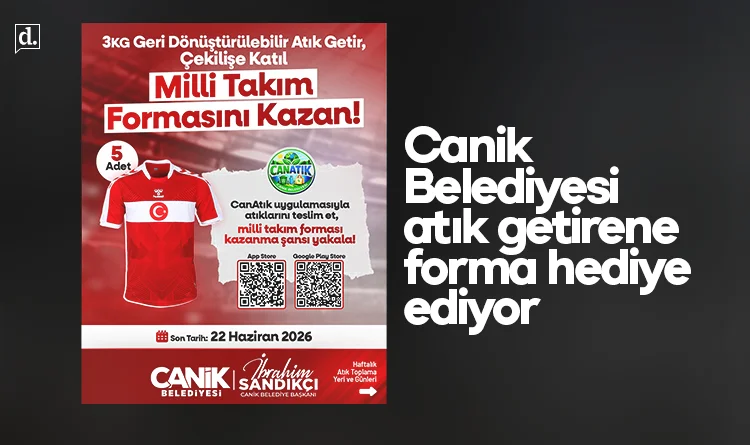 Canik Belediyesi'nden atık getirene milli takım forması hediye