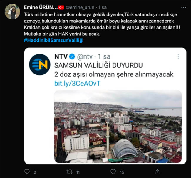 Samsun Valiliği’ne çirkin provokasyon