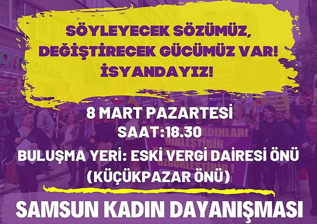 Samsun’da kadınlar şiddete karşı yürüyecek