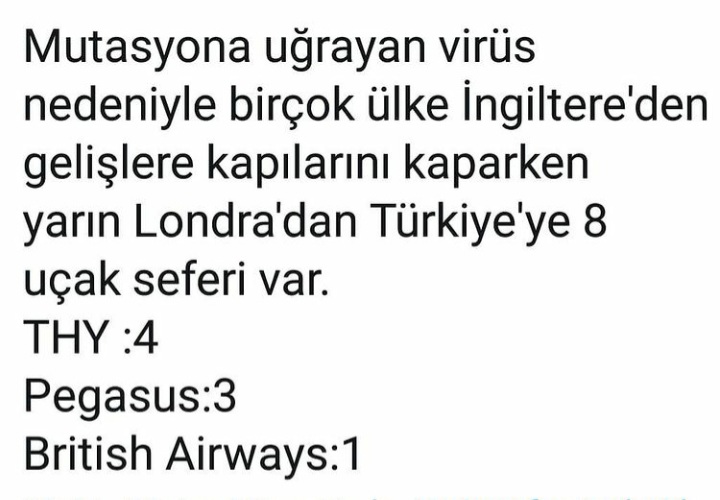 B117 paniği: Türkiye’de İngiltere’ye uçuşları yasaklayacak mı?