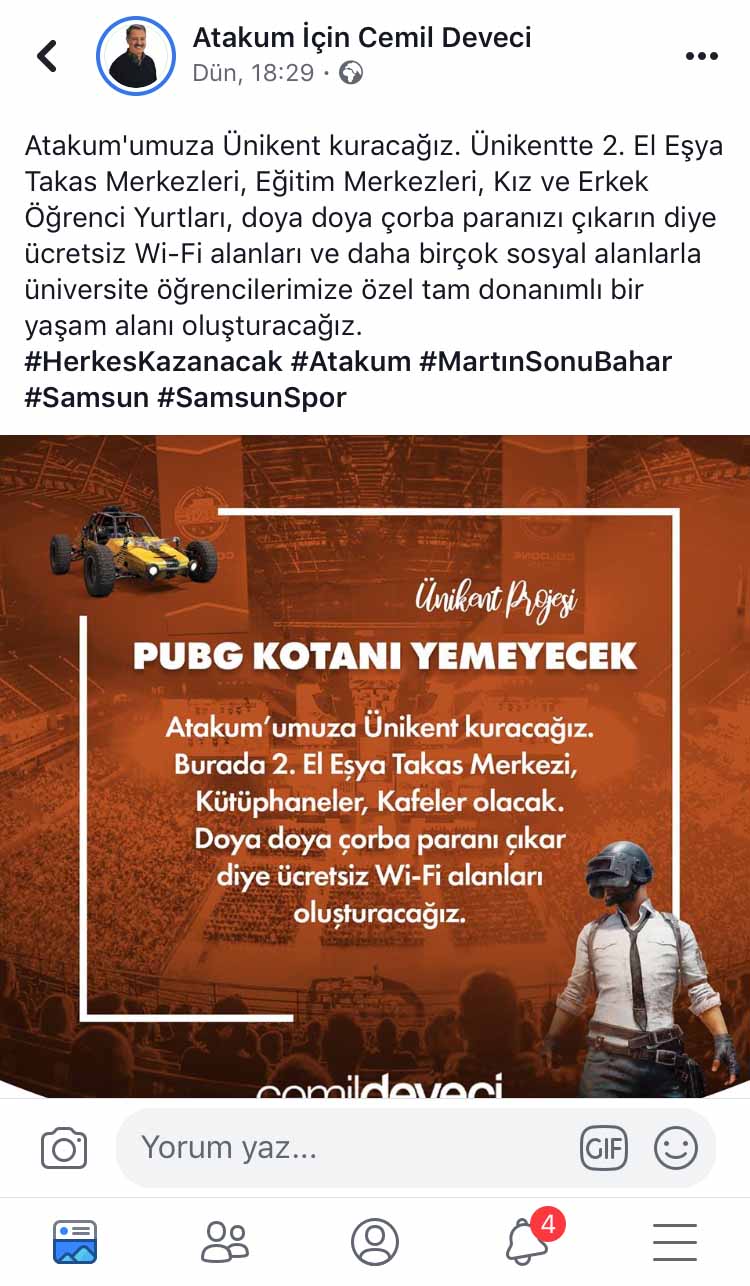 Başkan adayı gençleri PUBG projesi ile yakaladı