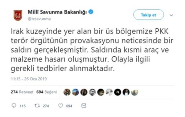 Hainler Türk birliğine saldırdı