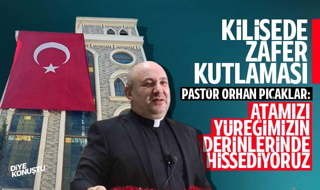 Kilisede ‘Zafer’ kutlaması… 30 Ağustos için bayrak astı