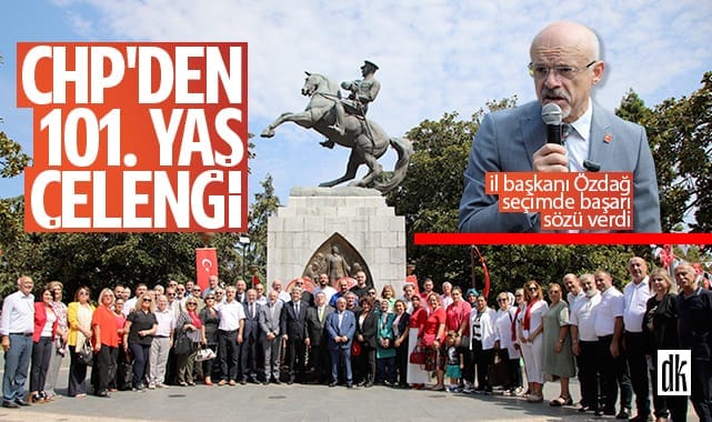 CHP’den Atatürk Anıtı’na 101. yıl çelengi… İl Başkanı Özdağ’dan seçimde başarı sözü…
