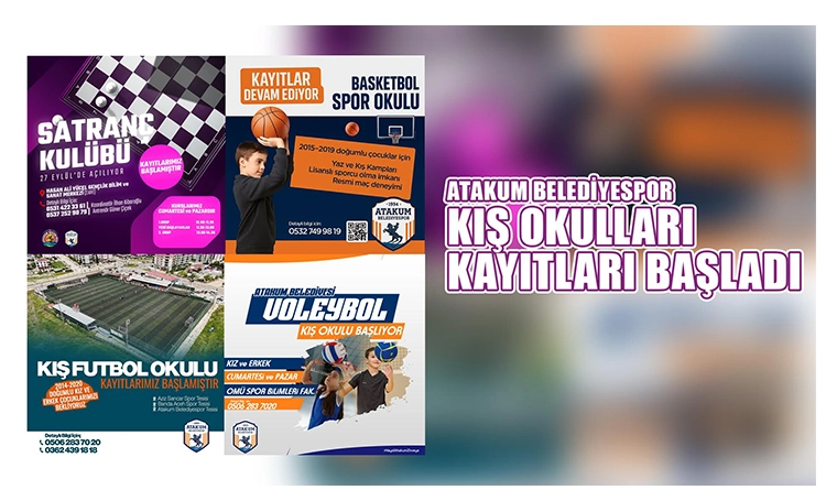 ‘Atakum Belediyespor Kış Okulları’ kayıtları başladı