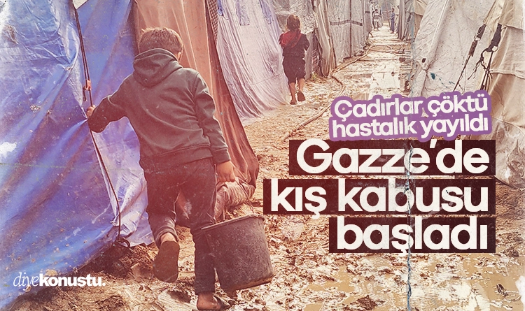 Gazze’de kış kabusu başladı: Çadırlar çöktü, hastalık yayıldı
