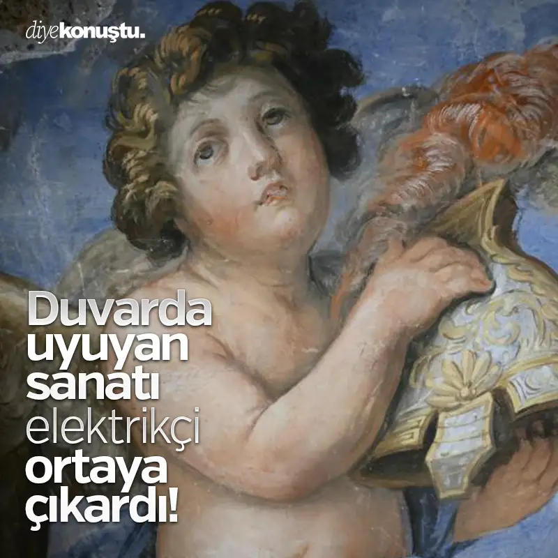 Elektrikçi ortaya çıkardı! İşte duvarda uyuyan sanat