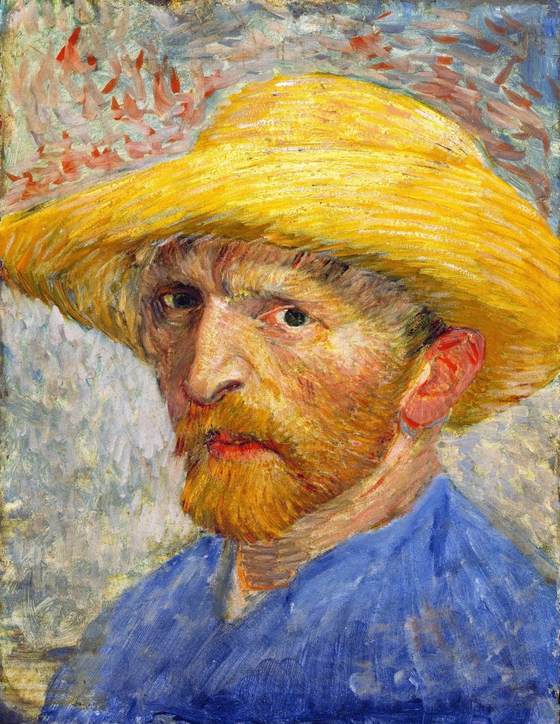 Van Gogh Self Portrait With Straw Hat 1887 Detroit