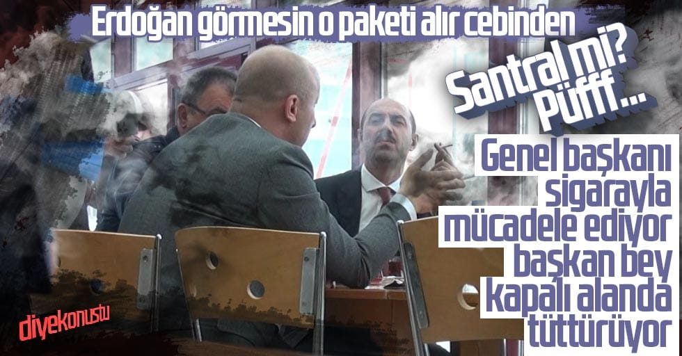 AK Partili belediye başkanı Tayyip Erdoğan’a rağmen sigarayı tüttürdü