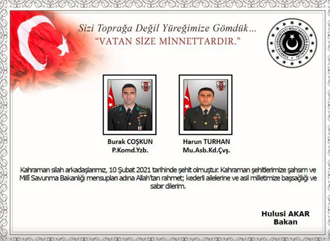 Sehitlerin Isimleri Aciklandi Msb Vatan Size Minnettardir Jpg