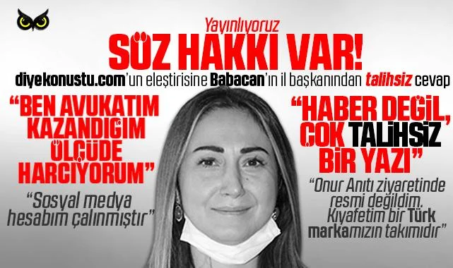 Ali Babacan’ın il başkanından kendisini eleştiren diyekonustu.com’a ‘talihsiz’ cevap!