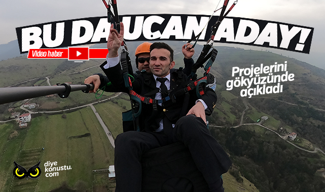 Bu da uçan aday! Projelerini gökyüzünde açıkladı...