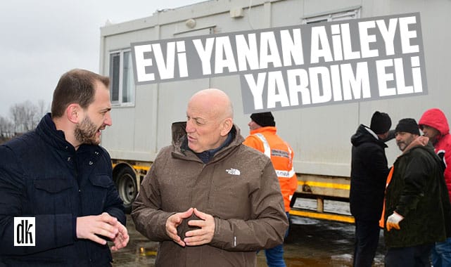 Başkan Şenol Kul’dan evi yanan aileye yardım eli