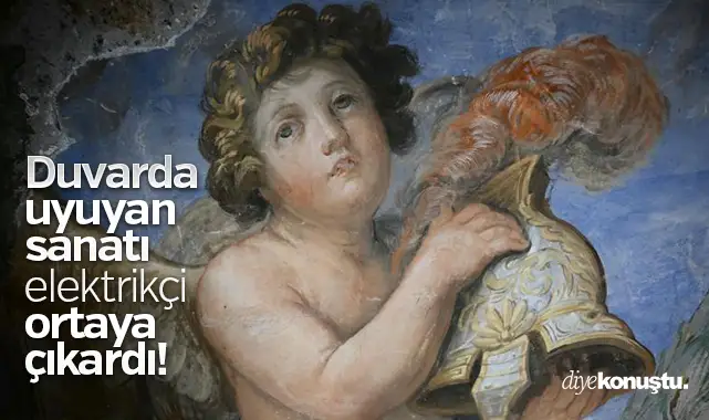 Elektrikçi ortaya çıkardı! İşte duvarda uyuyan sanat
