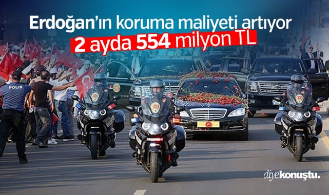 Erdoğan'ın koruma maliyeti artıyor! 2 ayda 554 milyon TL