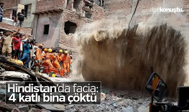 Hindistan'da facia! 4 katlı bina çöktü