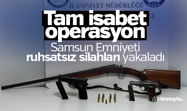 Samsun Emniyeti'nden tam isabet: Ruhsatsız silahlar yakalandı 1 Samsun Emniyeti’nden tam isabet: Ruhsatsız silahlar yakalandı