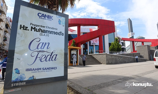 Canik’ten afişli tepki: Hz. Muhammed’e can feda