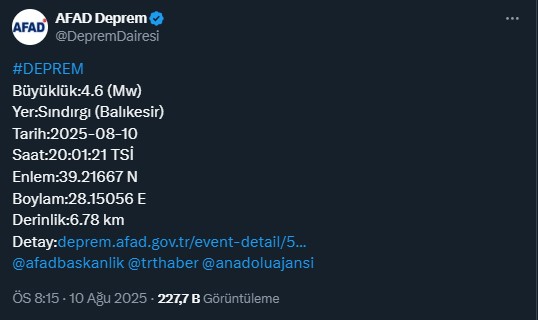 Balikesirde 6.1lik felaket 2