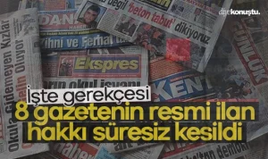Basın İlan Kurumu’ndan ağır yaptırım: 8 gazetenin resmi ilanı kesildi