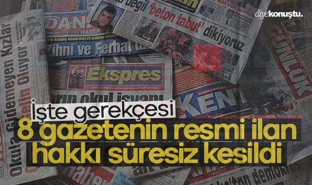 Basın İlan Kurumu’ndan ağır yaptırım: 8 gazetenin resmi ilanı kesildi
