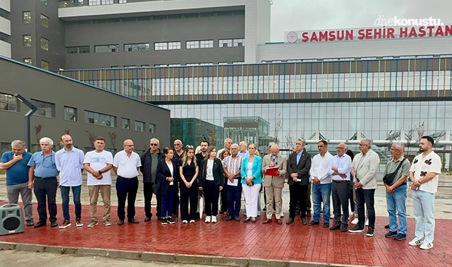 CHP'den Samsun Şehir Hastanesi önünde sert tepki: Samsun halkının sağlık hakkı gasp ediliyor 2 CHPden Samsun Sehir Hastanesi onunde sert tepki 1