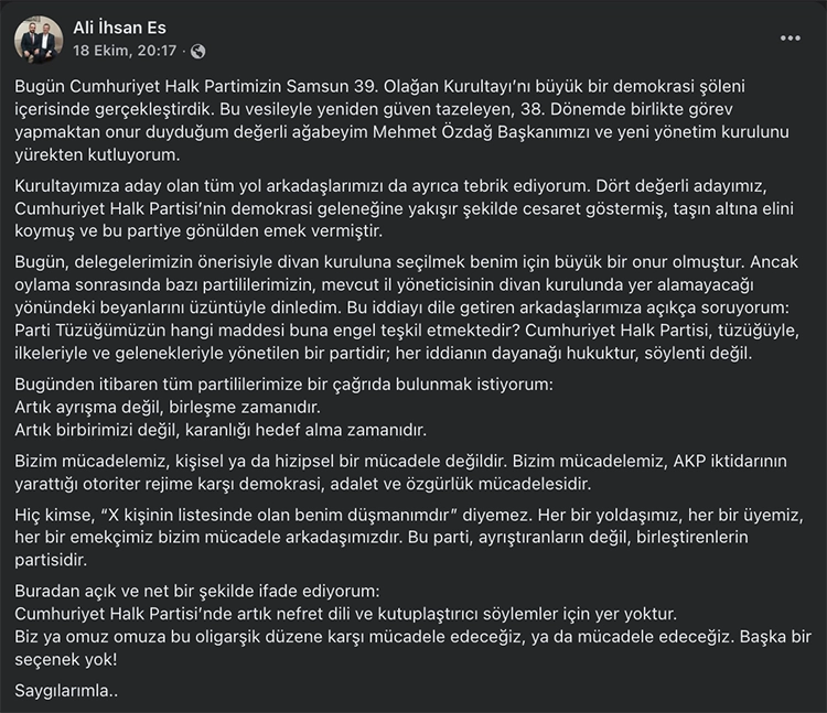 Tolga Birgücü yazdı: CHP’yi Samsun’da ateşe veren vekil! İşte başarısızlığın mimarı Murat Çan... 5 ali ihsan es