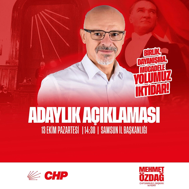 Tolga Birgücü yazdı: Delege yine bölündü! Aynı hamam aynı tas: CHP Samsun'da 4 adayla seçime gidiyor! 7 mehmet ozdag il baskanligi adaylik duyurusu 2025