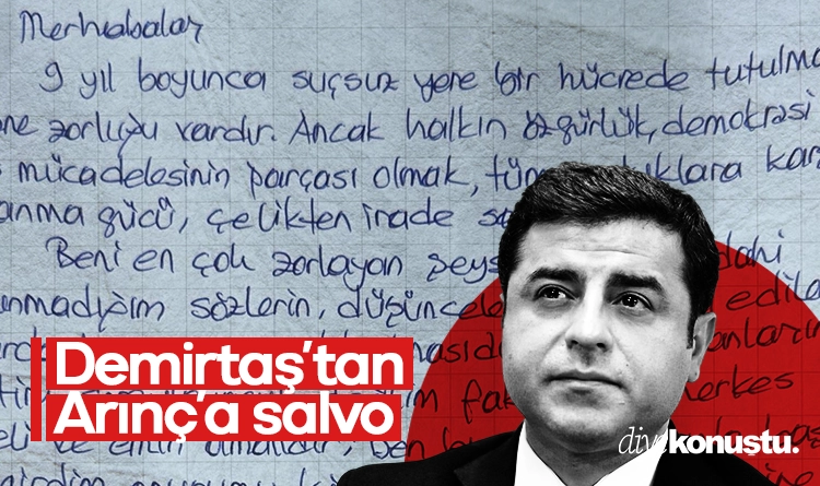 Demirtastan Arinca salvo Isim vermeden konusmak dogru degil