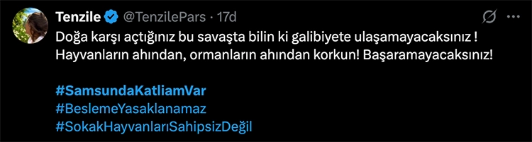 Hayvanseverler tepkili: X'te #SamsundaKatliamVar etiketi açıldı 8 Hayvanseverler tepkili Xte SamsundaKatliamVar etiketi acildi 5