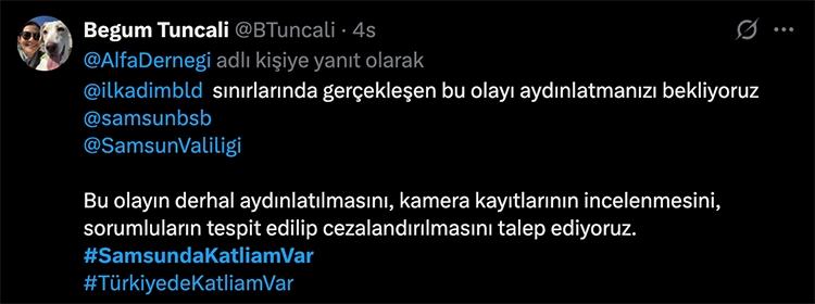 Hayvanseverler tepkili: X'te #SamsundaKatliamVar etiketi açıldı 9 Hayvanseverler tepkili Xte SamsundaKatliamVar etiketi acildi 6