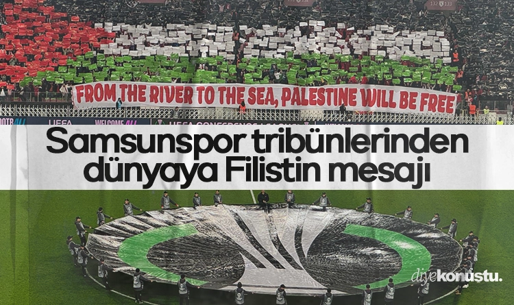 Samsunspor taraftarından dünyaya mesaj: Filistin özgür olacak! 1 Samsunspor taraftarindan dunyaya mesaj Filistin ozgur olacak 1
