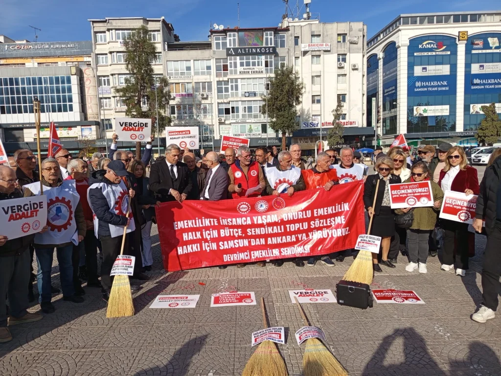 Emeklilerin Ankara yürüyüşü Samsun’dan başladı: Sadaka değil, hakkımızı istiyoruz