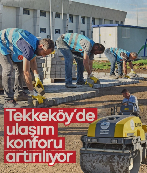 Tekkekoyde yollar tas parke ile yenileniyor 2