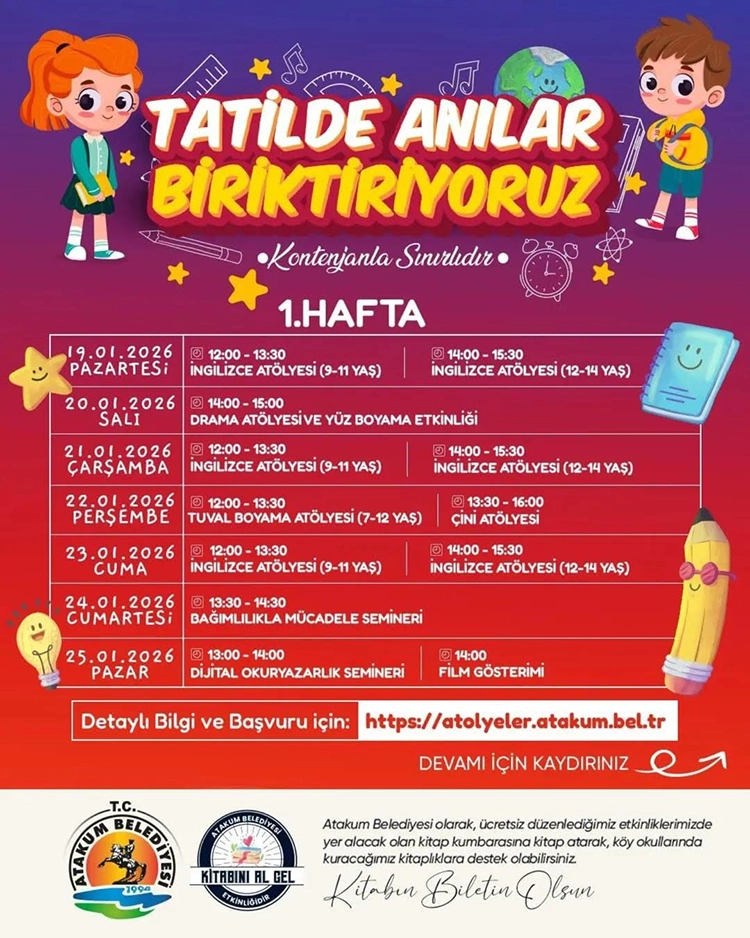 Atakum Belediyesi'nden dolu dolu tatil programı Atakum Belediyesi'nden dolu dolu tatil programı