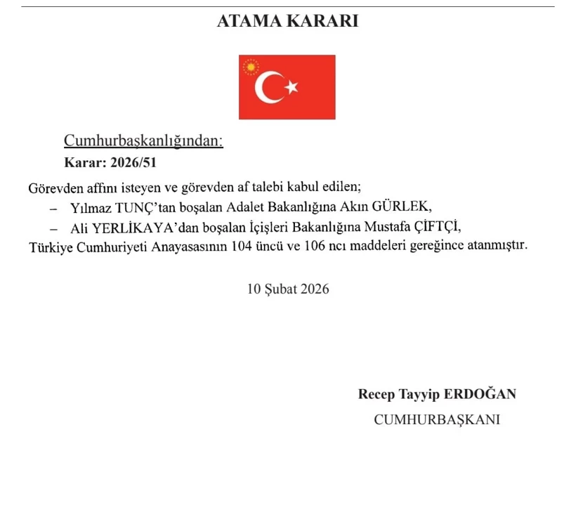 Erdoğan'dan kabine değişikliği: İşte yeni Adalet ve İçişleri Bakanı