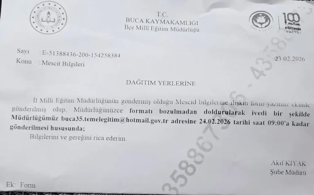 MEB’den okullara 'mescit' talimatı: Sınıflar dönüştürülüyor MEB’den okullara 'mescit' talimatı: Sınıflar dönüştürülüyor